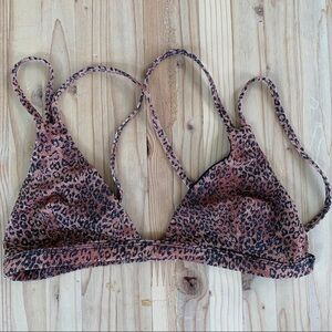 Silkana Feel Special Leopard Print Bikini Top Size L